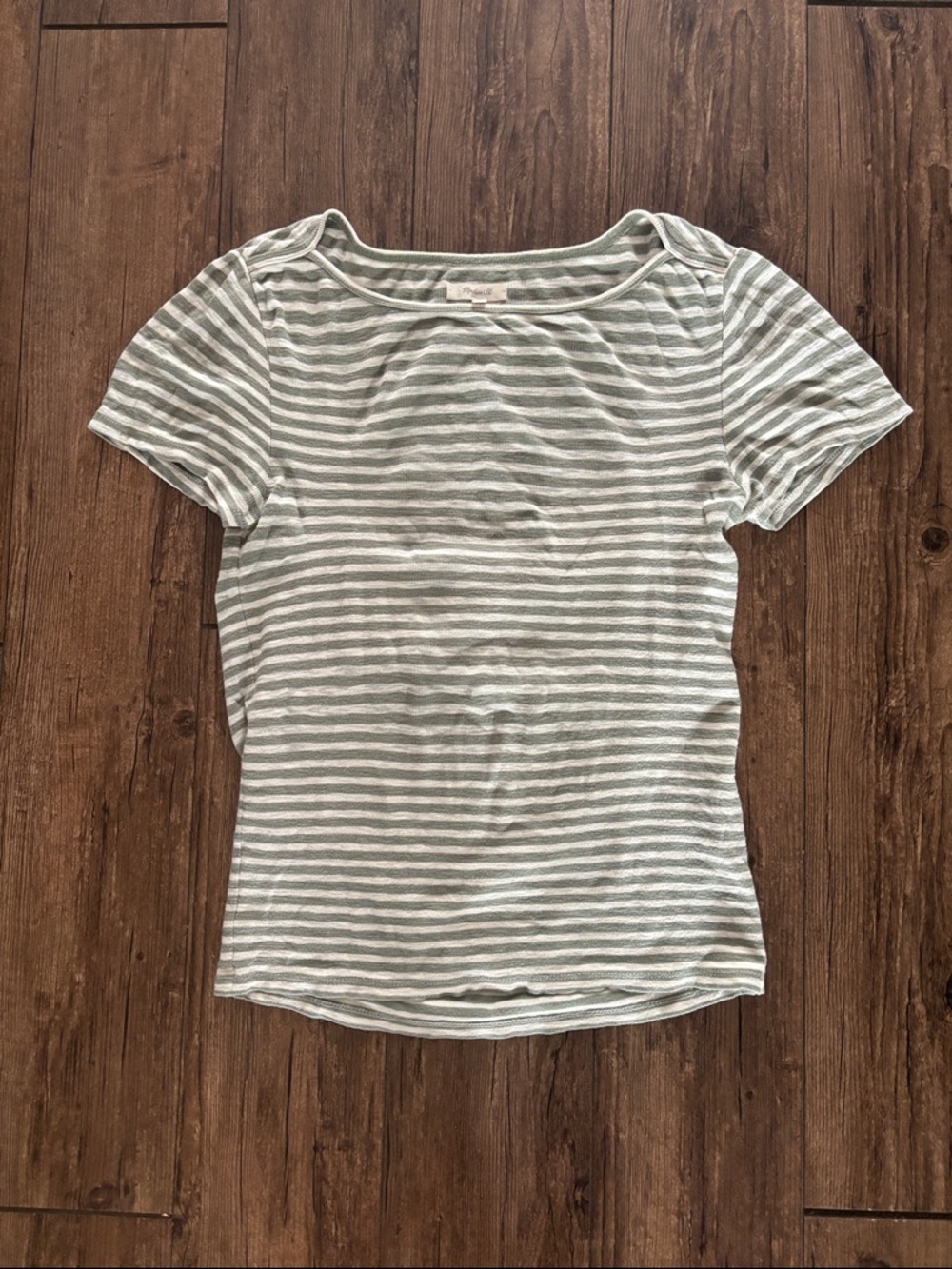 Madewell musical tee Roberta stripe green white small
